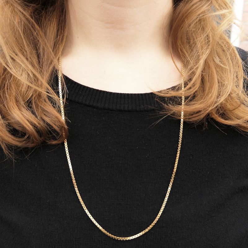 Image 9 of Long gold Venetian link chain
