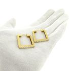 Image 12 of Gold square earrings with zirconia