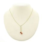 Image 1 of Gold S-link necklace with blood coral