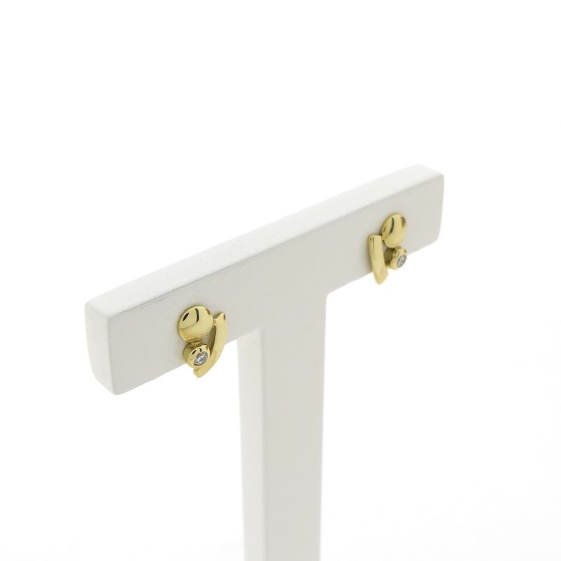 Image 3 of Gold stud earrings with diamonds