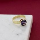 Image 2 of Gold ring set with a synthetic gemstone