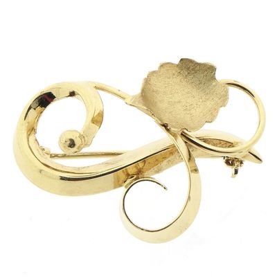 Image 1 of Vintage artistic gold brooch
