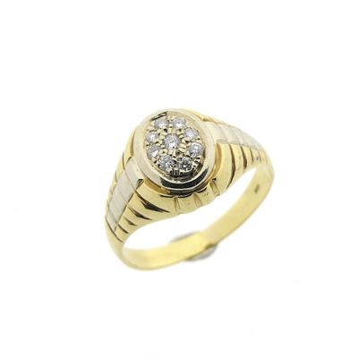 Image 1 of Two-tone gold men's ring with diamond | 0.20 ct.