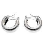 Image 2 of White gold wide earrings; Ø 23.0 mm