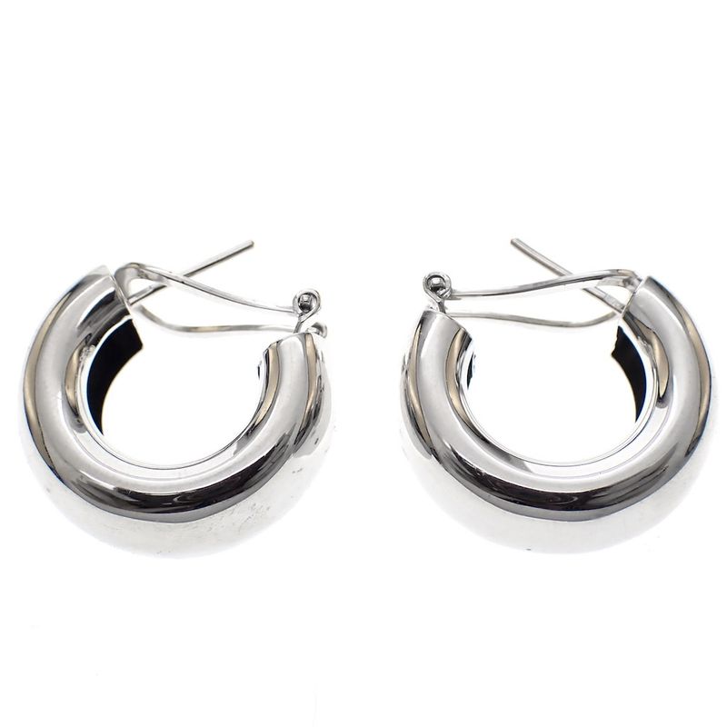 Image 2 of White gold wide earrings; Ø 23.0 mm