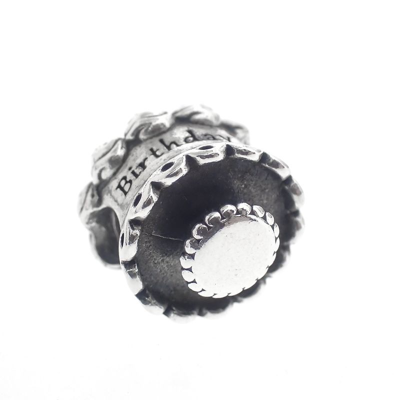 Image 7 of Pandora charm; Silver; Happy Birthday