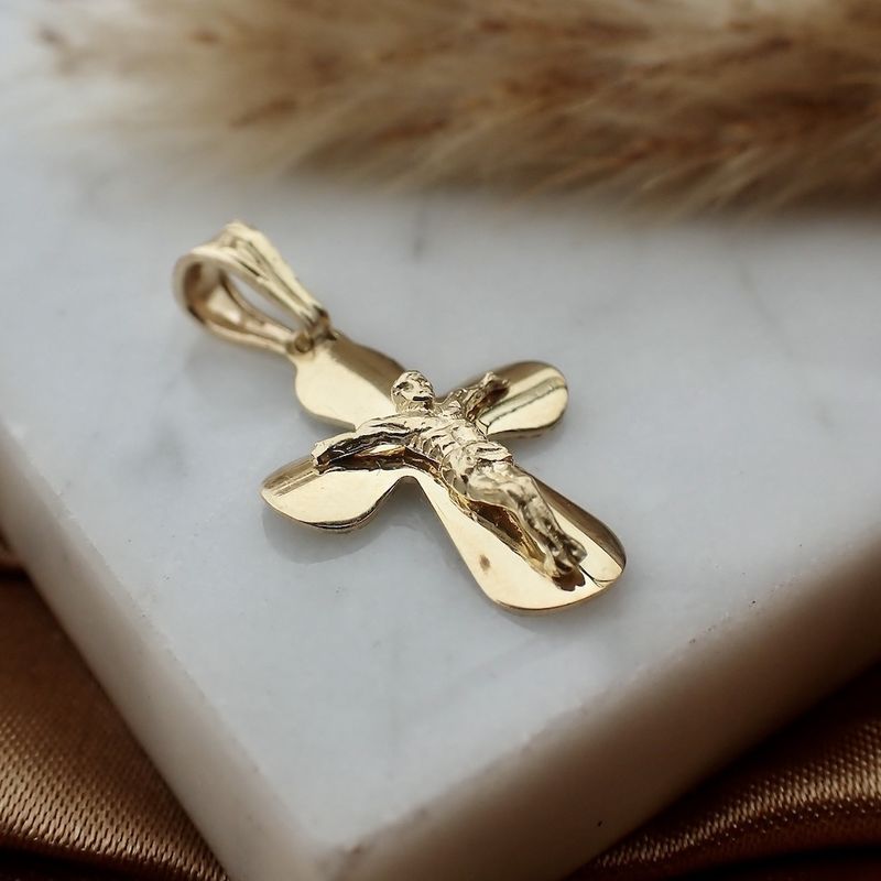 Image 5 of Gold pendant of cross with corpus