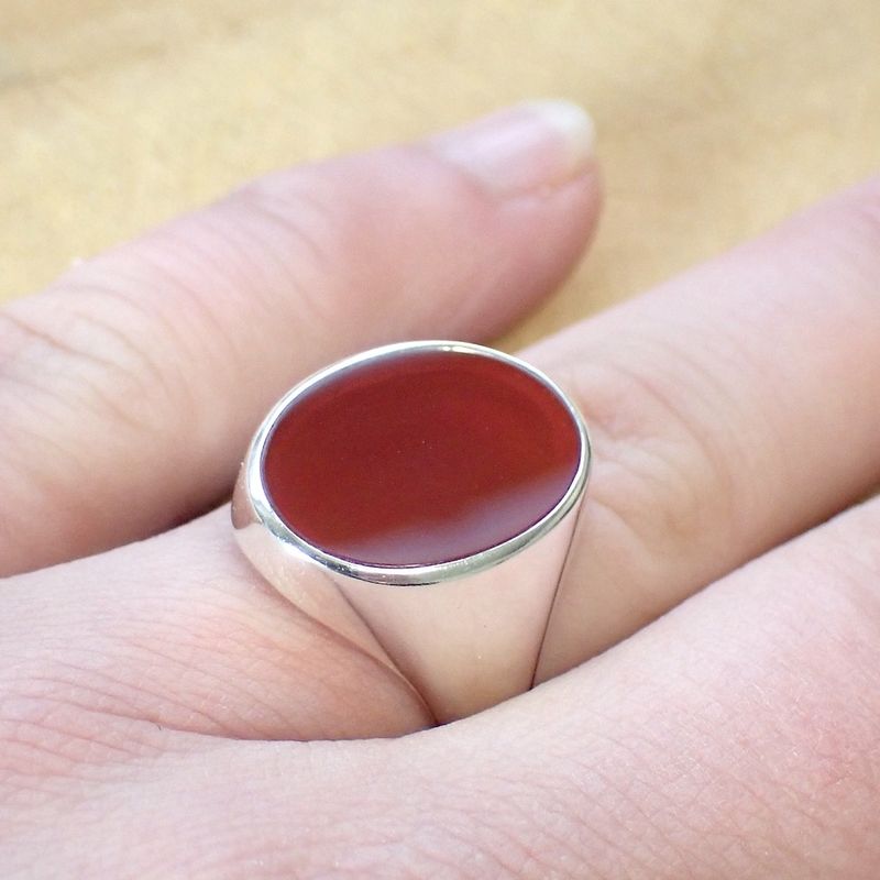 Image 7 of Signet ring set with carnelian