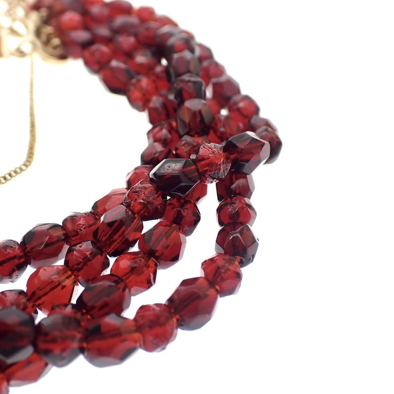 Image 4 of Antique glass bead bracelet with gold clasp