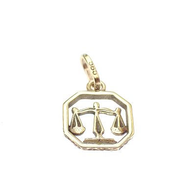 Image 1 of Gold zodiac sign pendant; Libra