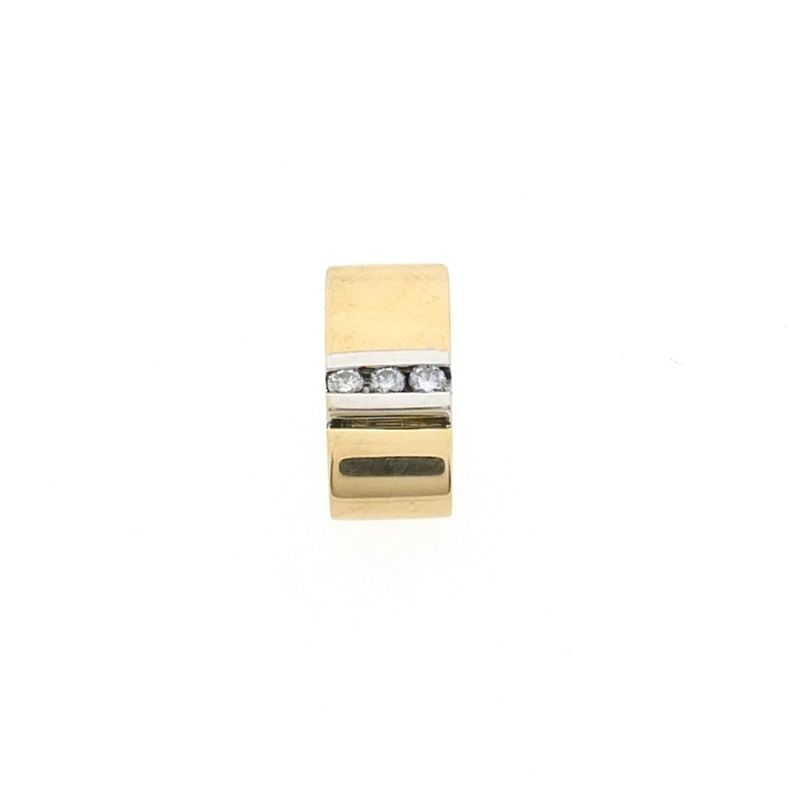 Image 1 of Two-tone gold pendant with diamond; 0.10 ct.