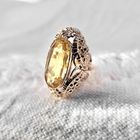 Image 2 of Rose gold butterfly ring set with beryl