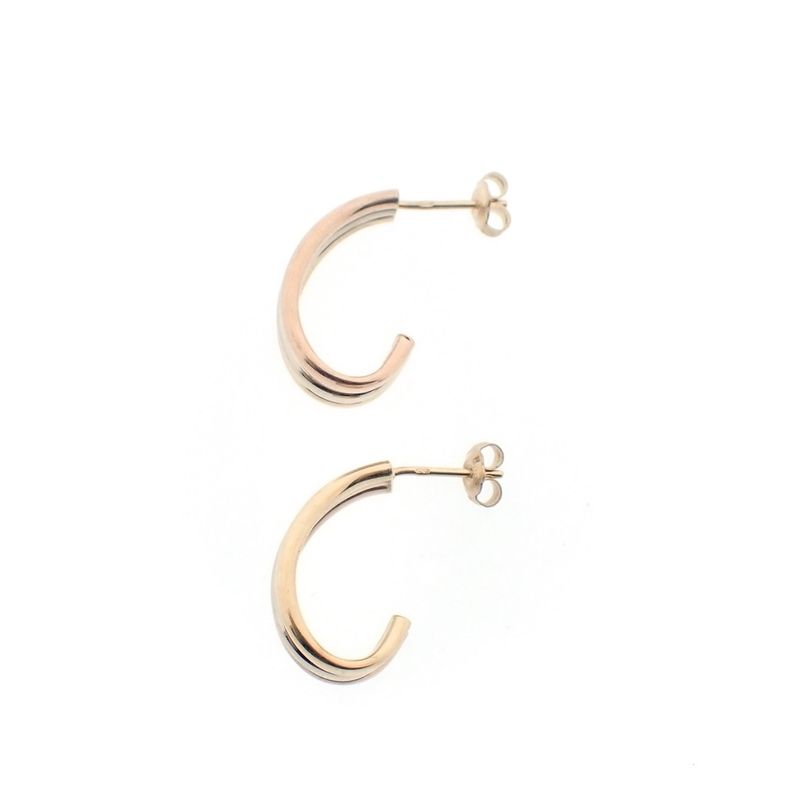 Image 5 of Tricolor gold stud earrings