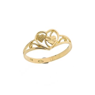 Image 1 of 21 carat gold ring with hearts