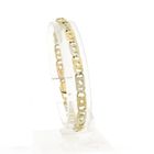 Image 1 of Bicolor Gold Falcon Eye Link Bracelet; Midas; 14 Karat; 19.5 cm