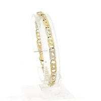 Bicolor Gold Falcon Eye Link Bracelet; Midas; 14 Karat; 19.5 cm