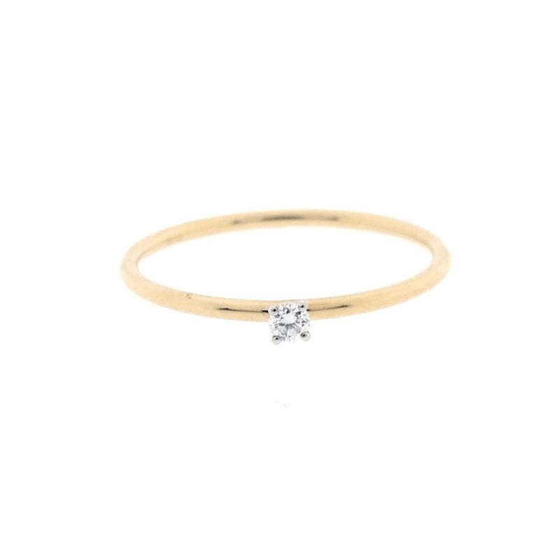 Image 7 of Gold solitaire ring with diamond | 0.04 ct.