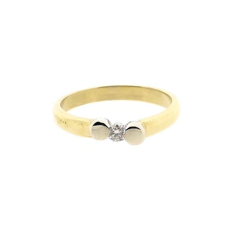 Image 3 of Two-tone gold ring with diamond; 0.07 ct.