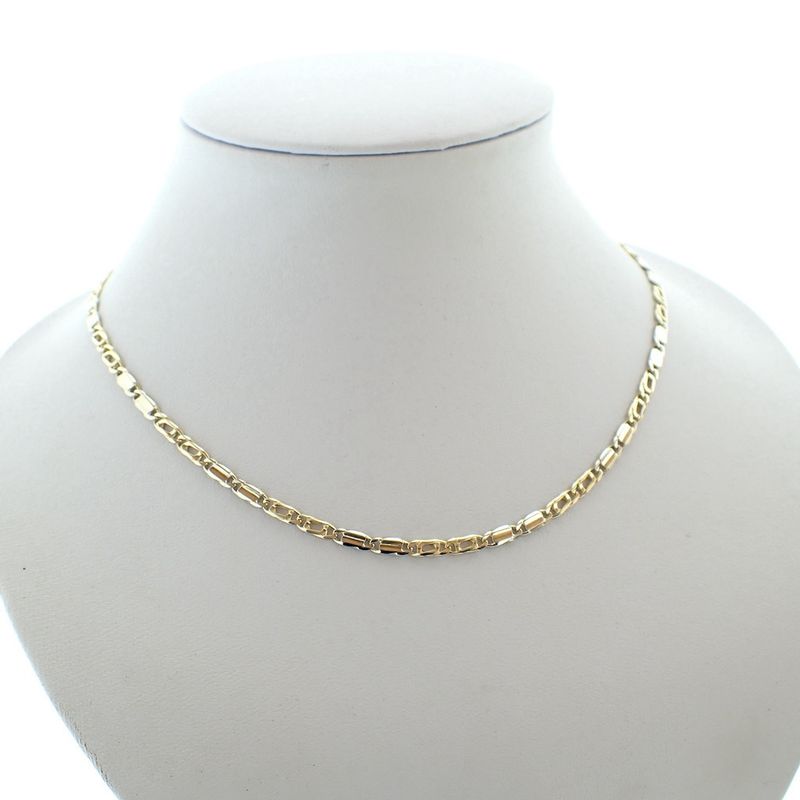 Image 3 of Two-tone gold Figaro link chain