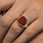 Image 10 of Gold signet ring with carnelian