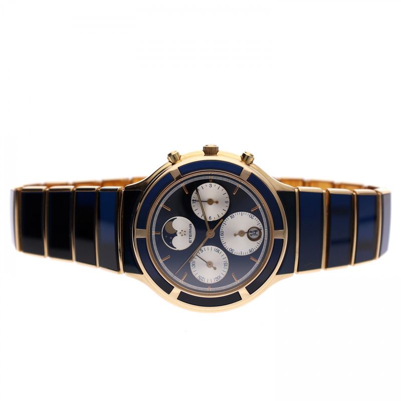 Afbeelding 19 van Eterna Airforce Galaxis Moonphase 850.4386.68; Vintage 18k. Gouden Heren Horloge