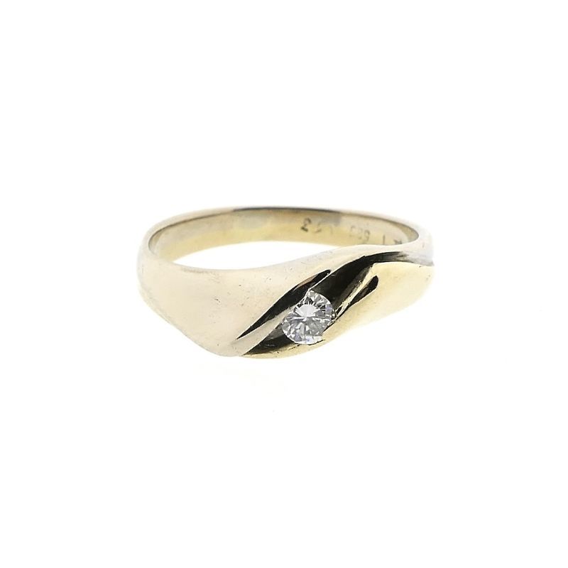 Image 3 of Two-tone gold solitaire ring with diamond