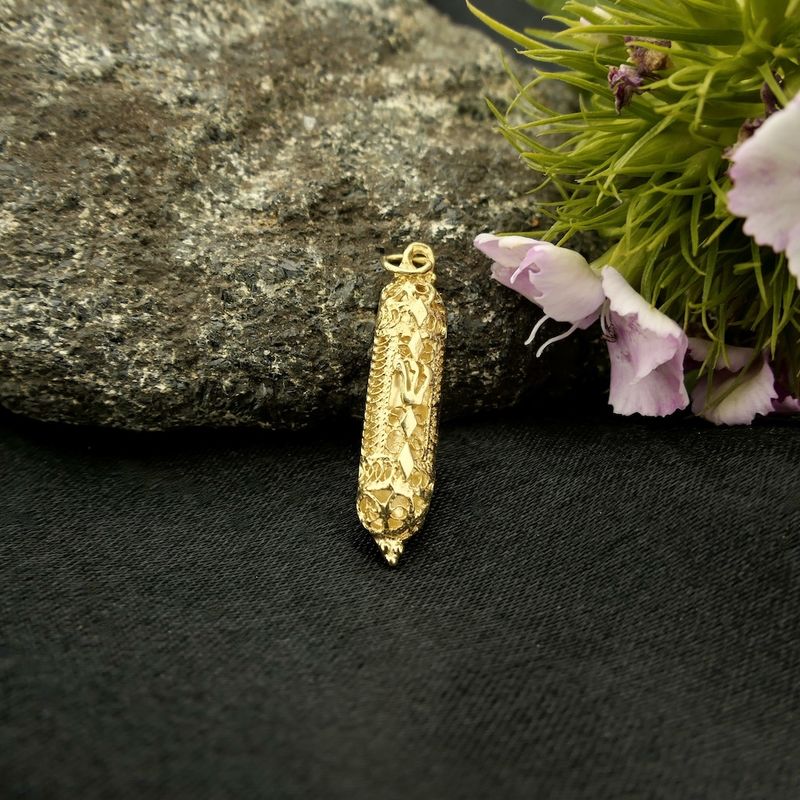 Image 2 of Vintage gold Mezuzah pendant