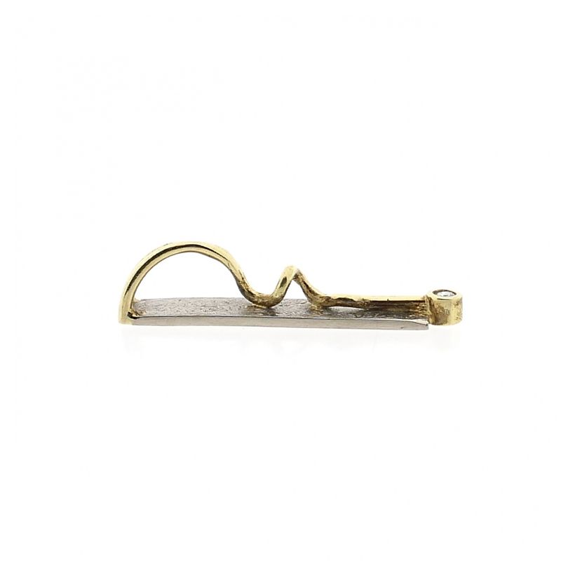 Afbeelding 4 van Bicolor gouden hanger met diamant | 0,02 ct.