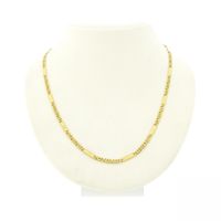 Gold closed Figaro link chain | 46 cm