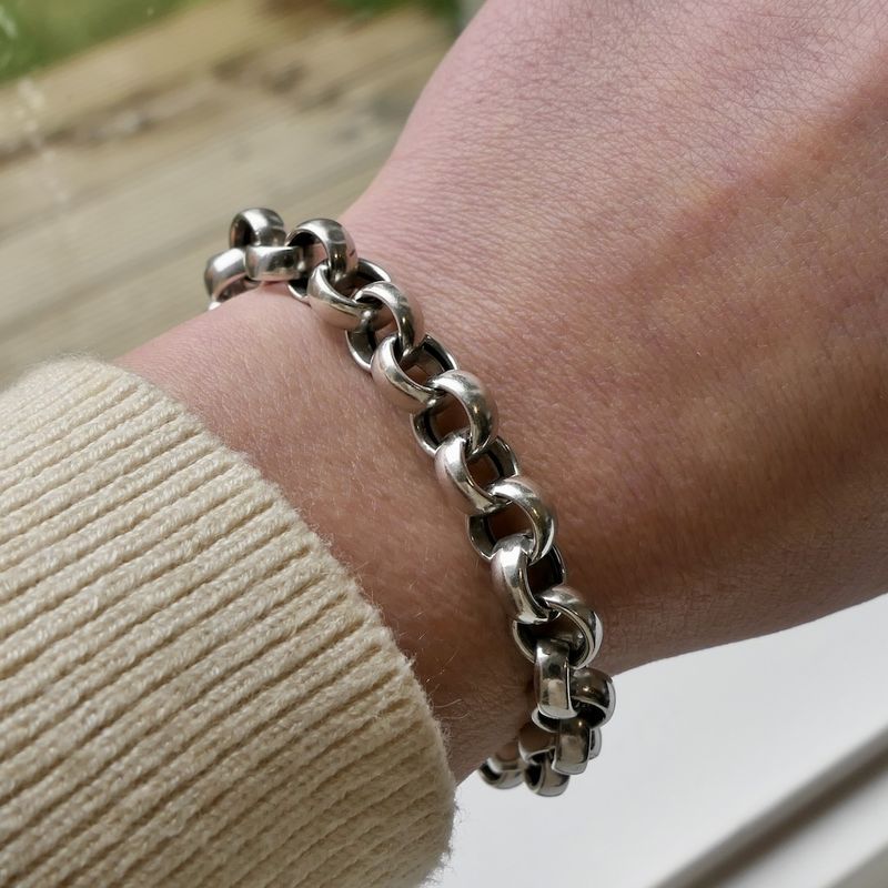 Image 10 of White gold robust jasseron link bracelet