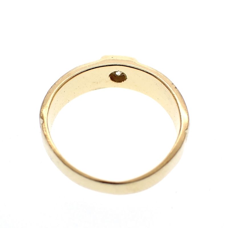 Image 4 of 18-karat gold ring with a matte band | 0.07 ct diamond