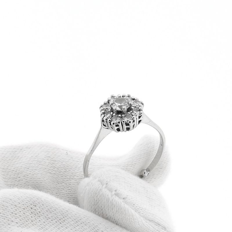 Image 7 of White gold entourage ring with diamond; 0.64 ct.