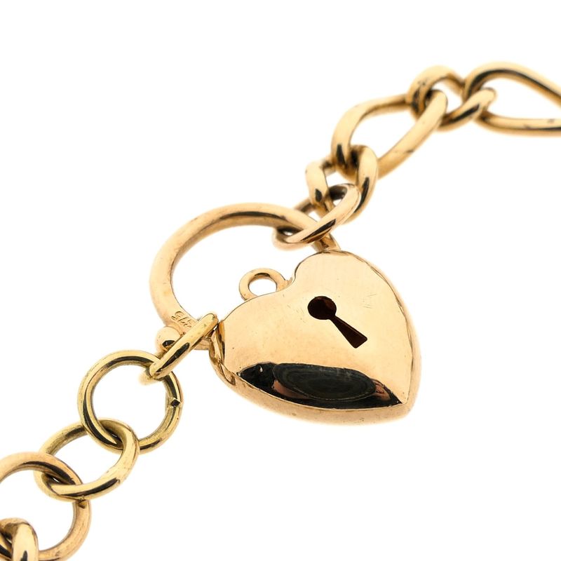 Image 5 of 9 carat fantasy link bracelet with heart clasp