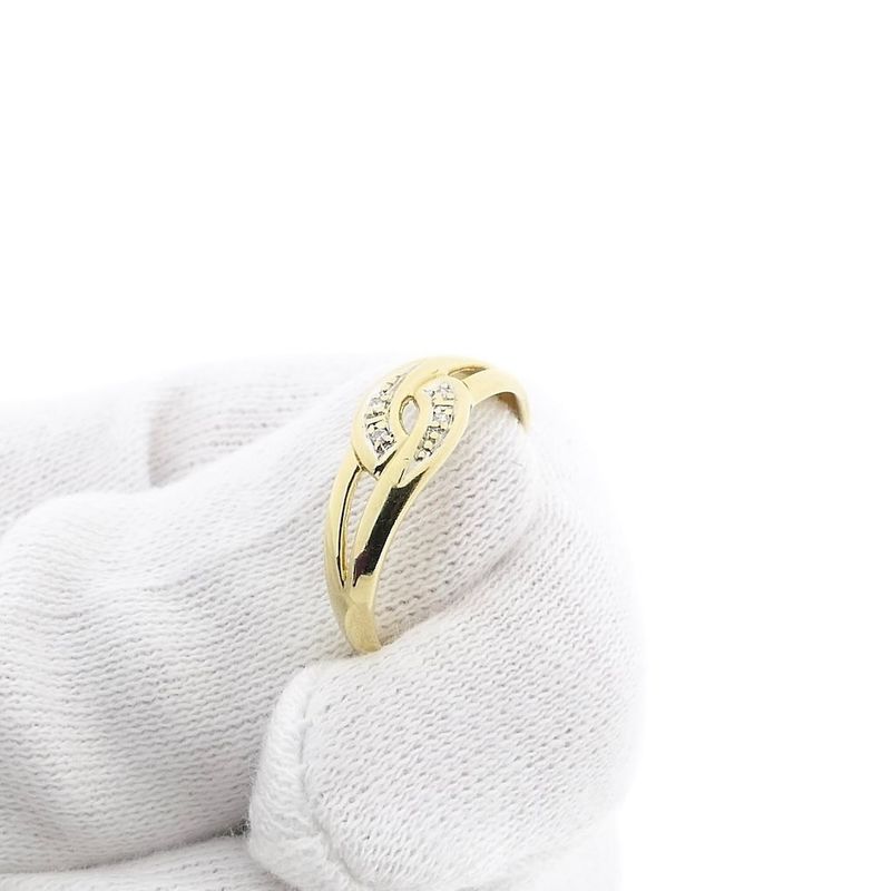 Image 9 of Gold ring with diamonds; 0.02 ct.