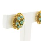 Image 5 of 18 ct. Gold stud earrings with turquoise