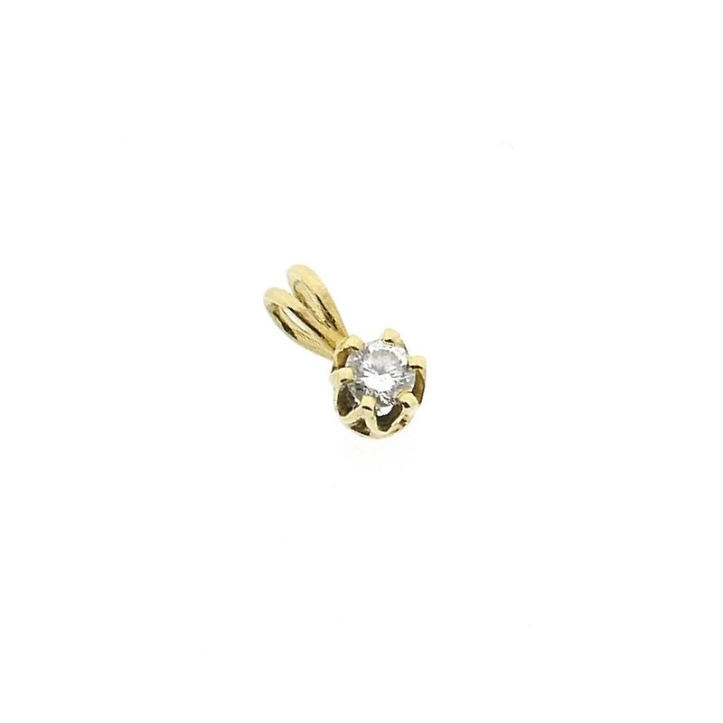 Image 9 of Gold minimalist pendant with diamond | 0.14 ct.