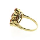 Image 6 of Gold entourage ring with red coral | Vintage