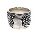 Image 4 of Silver wide ring with rose engravings