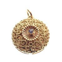 18-karat gold filigree pendant with sapphire | Brevetto