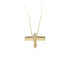 Image 6 of Gold necklace with a fixed pendant; Cross with zirconia | 42.5 cm - 45.5 cm