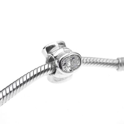 Image 2 of Pandora charm; Silver; Cat's Eye