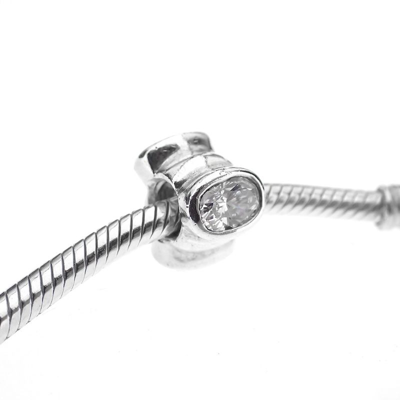 Image 2 of Pandora charm; Silver; Cat's Eye