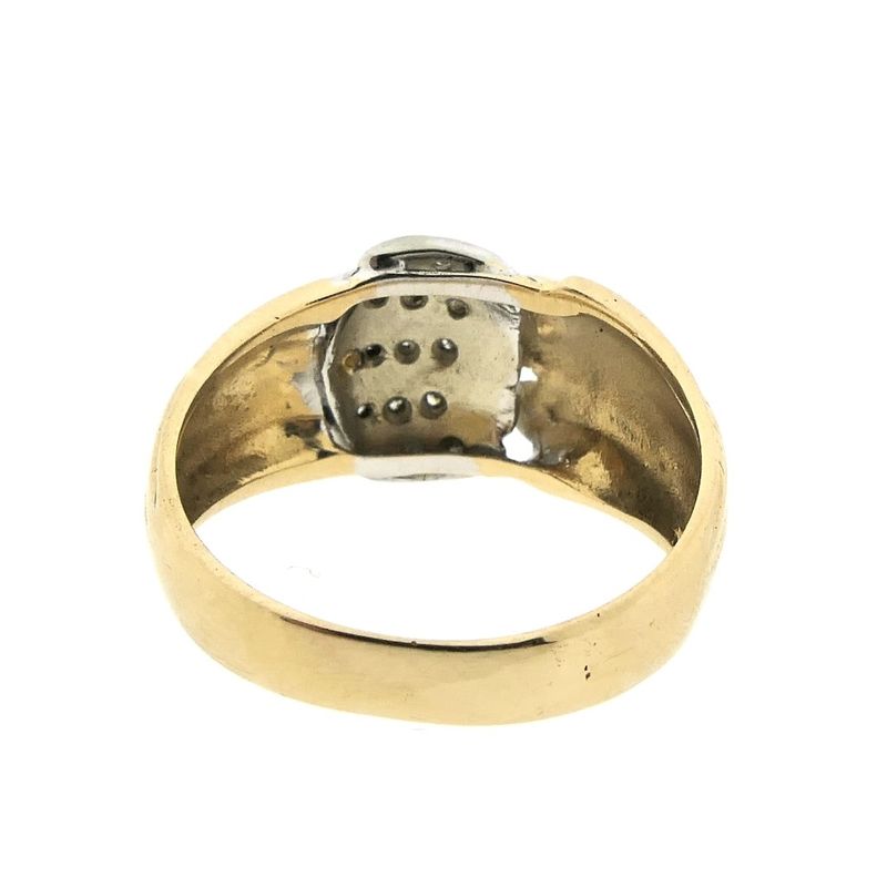 Image 7 of Two-tone gold ring with diamonds; 0.19 ct.