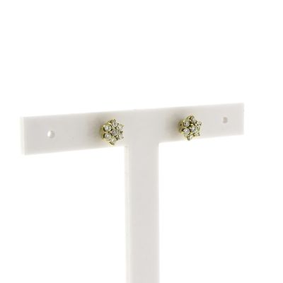 Image 2 of Gold stud earrings with diamonds; 0.75 ct.