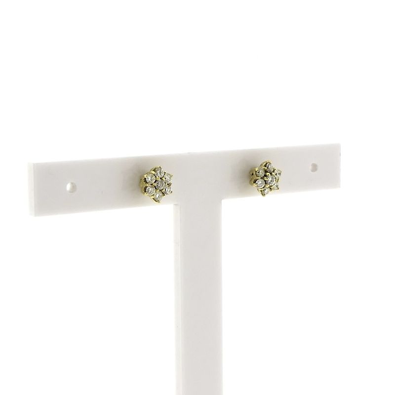 Image 2 of Gold stud earrings with diamonds; 0.75 ct.