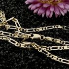 Afbeelding 2 van Bicolor gouden valkenoog schakelketting