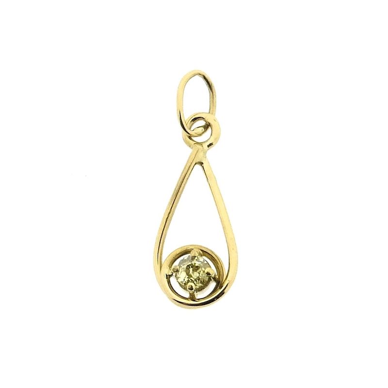Image 1 of Gold subtle pendant with Fancy Yellow diamond | 0.15 ct.