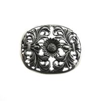 Large silver brooch | Floral design
