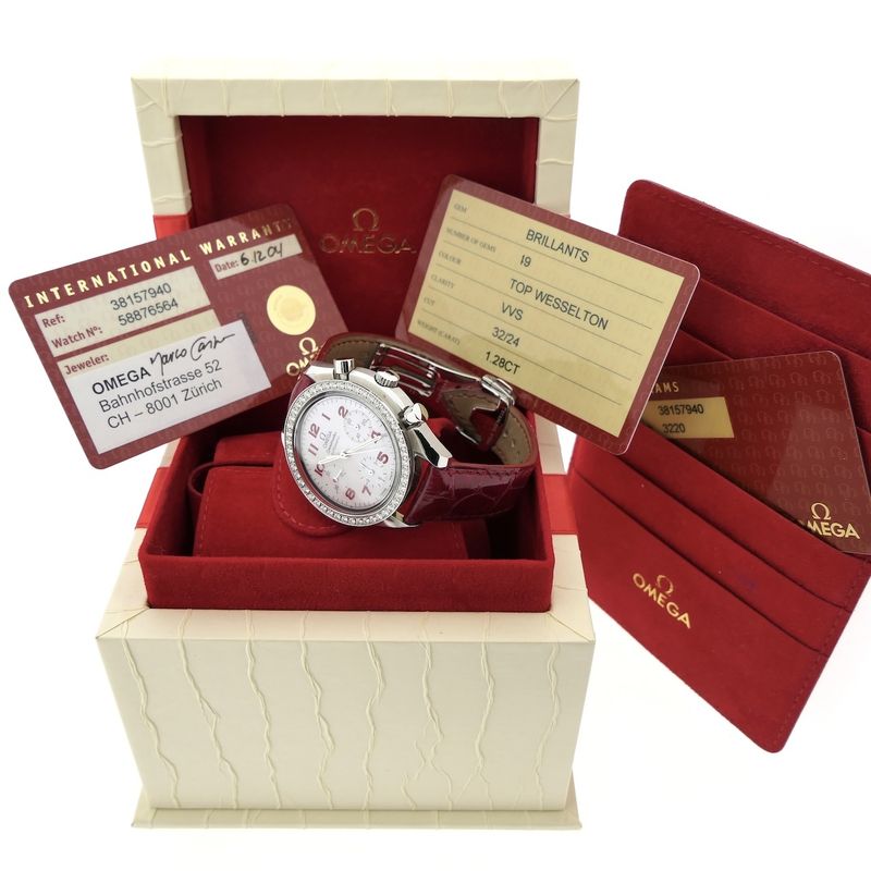 Image 12 of Omega Speedmaster Reduced 'Mother of Pearl' & Diamonds 3815.79.40; Chronograph watch