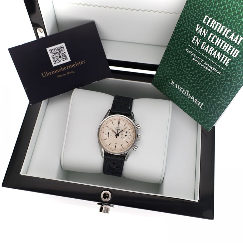 Image 2 of Heuer Carrera 'Red Tachymeter' 3647t; Vintage Watch